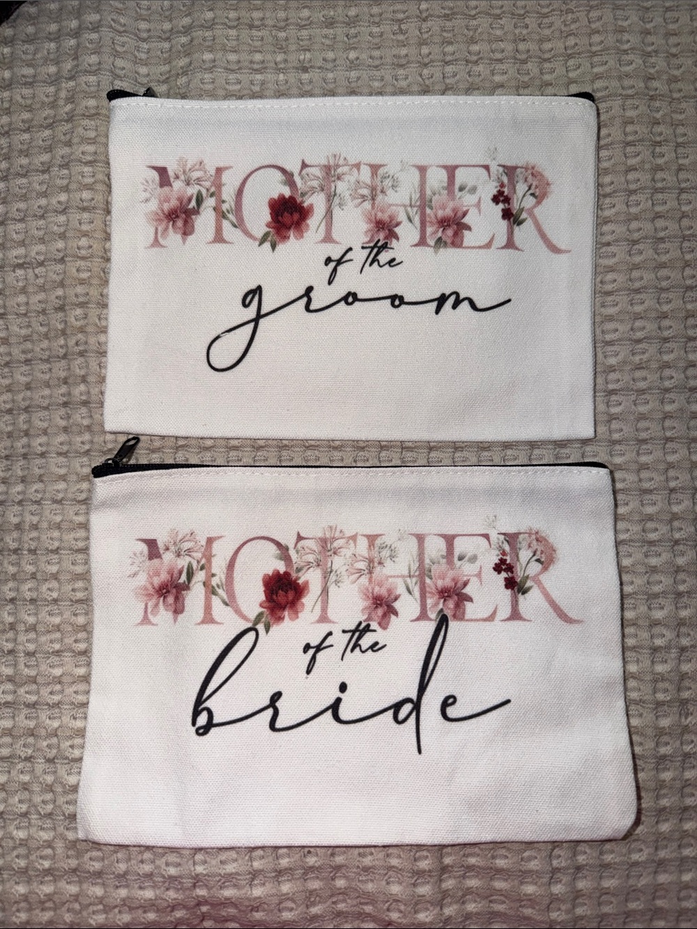 Mother of the Bride & Mother of the Groom Floral Zipper Pouches - Pink Floral